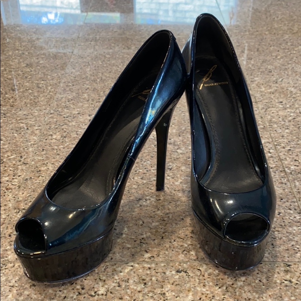 Black B Brian Atwood Patent Leather heels